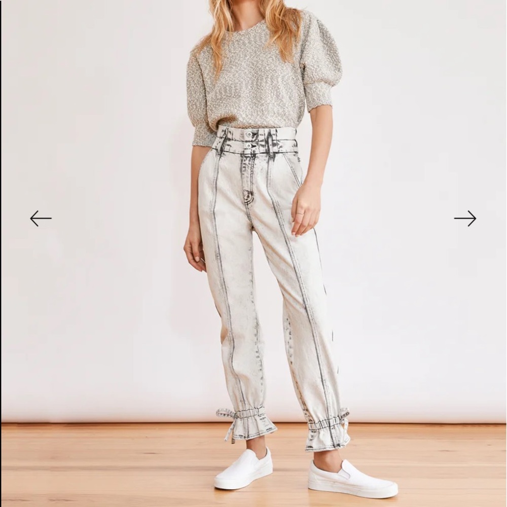 SOMETHING NAVY Paper bag jeans